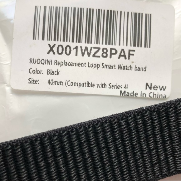 5/$20 NEW BLACK Nylon Sport Loop Band Apple Watch 38/40/41mm - Picture 7 of 9